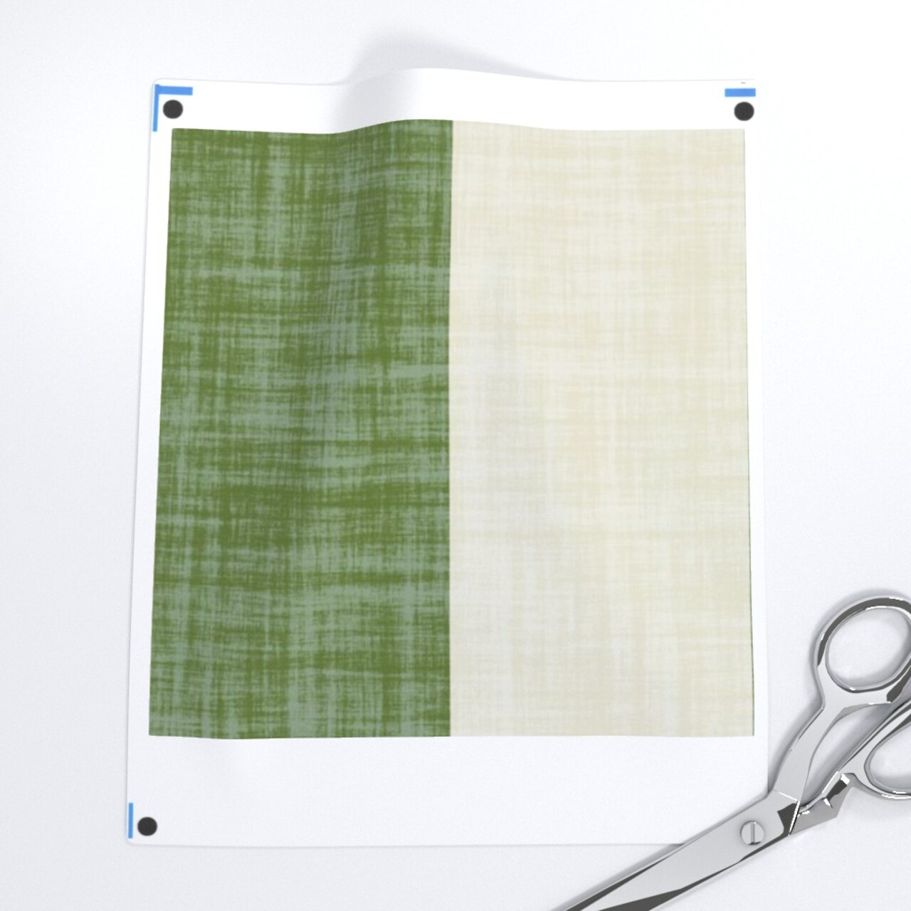 Preppy Traditional Grandmillennial Stripe Wide Green Beige Linen Look Faux Texture Bold Minimalism Summer Camp Lake House Beach Vacation Home Custom Printed Fabric by Spoonflower Various Fabrics by the Yard or Fat Quarter